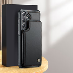 Custodia Lusso Pelle Cover C02S per Samsung Galaxy S25 5G Nero