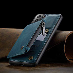 Custodia Lusso Pelle Cover C03S per Samsung Galaxy S21 5G Blu