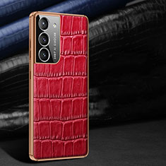 Custodia Lusso Pelle Cover C09 per Samsung Galaxy S21 FE 5G Rosso