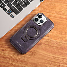 Custodia Lusso Pelle Cover con Mag-Safe Magnetic JD1 per Apple iPhone 14 Pro Viola
