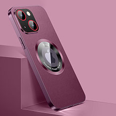 Custodia Lusso Pelle Cover con Mag-Safe Magnetic QC1 per Apple iPhone 13 Rosso