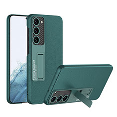 Custodia Lusso Pelle Cover con Supporto AC1 per Samsung Galaxy S23 5G Verde