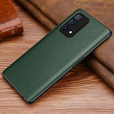 Custodia Lusso Pelle Cover DL1 per Oppo K9 5G Verde