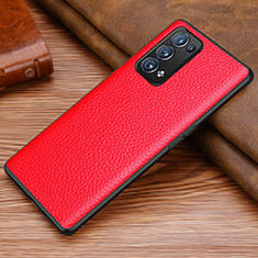 Custodia Lusso Pelle Cover DL1 per Oppo Reno6 Pro+ Plus 5G Rosso