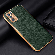 Custodia Lusso Pelle Cover DL2 per Oppo Reno6 5G Verde