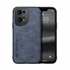 Custodia Lusso Pelle Cover DY1 per Oppo Find X5 Pro 5G Blu