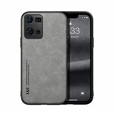 Custodia Lusso Pelle Cover DY1 per Oppo Reno8 4G Grigio