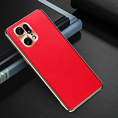 Custodia Lusso Pelle Cover GS1 per Oppo Find X5 Pro 5G Rosso