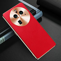 Custodia Lusso Pelle Cover GS3 per Oppo Find X6 Pro 5G Rosso