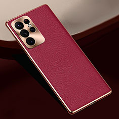 Custodia Lusso Pelle Cover H01 per Samsung Galaxy S21 Ultra 5G Rosso