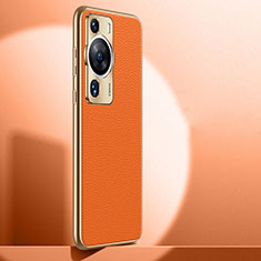 Custodia Lusso Pelle Cover JB1 per Huawei P60 Arancione