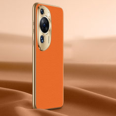 Custodia Lusso Pelle Cover JB2 per Huawei P60 Art Arancione