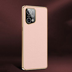 Custodia Lusso Pelle Cover JB2 per Oppo Find X5 Pro 5G Rosa