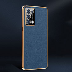 Custodia Lusso Pelle Cover JB2 per Oppo Reno6 Pro+ Plus 5G Blu