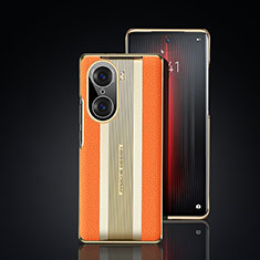 Custodia Lusso Pelle Cover JB6 per Huawei Honor 60 Pro 5G Arancione