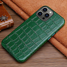 Custodia Lusso Pelle Cover L01 per Apple iPhone 14 Pro Max Verde