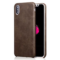 Custodia Lusso Pelle Cover L01 per Apple iPhone Xs Marrone