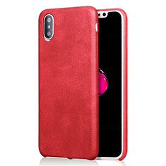 Custodia Lusso Pelle Cover L01 per Apple iPhone Xs Rosso