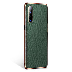 Custodia Lusso Pelle Cover L02 per Oppo Find X2 Neo Verde