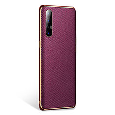 Custodia Lusso Pelle Cover L02 per Oppo Find X2 Neo Viola