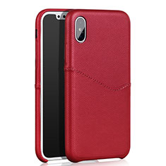 Custodia Lusso Pelle Cover L05 per Apple iPhone X Rosso