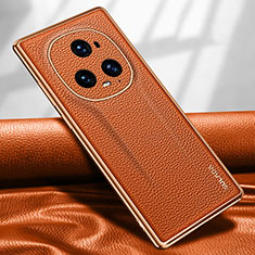 Custodia Lusso Pelle Cover LD1 per Huawei Honor Magic5 Ultimate 5G Arancione