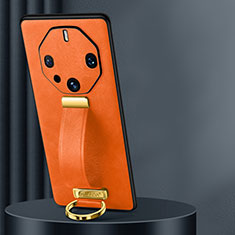 Custodia Lusso Pelle Cover LD1 per Huawei Mate 60 RS Ultimate Arancione