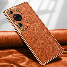 Custodia Lusso Pelle Cover LD1 per Huawei P60 Art Arancione