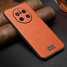 Custodia Lusso Pelle Cover LD2 per Huawei Mate 50 RS Arancione