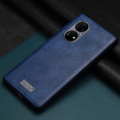Custodia Lusso Pelle Cover LD2 per Huawei P50 Pro Blu