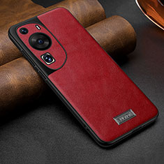 Custodia Lusso Pelle Cover LD2 per Huawei P60 Art Rosso