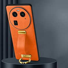Custodia Lusso Pelle Cover LD2 per Oppo Find X6 5G Arancione
