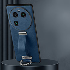 Custodia Lusso Pelle Cover LD2 per Oppo Find X6 Pro 5G Blu