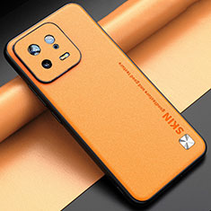 Custodia Lusso Pelle Cover LS2 per Xiaomi Mi 13 5G Arancione