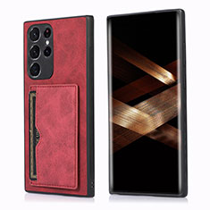 Custodia Lusso Pelle Cover M03T per Samsung Galaxy S24 Ultra 5G Rosso