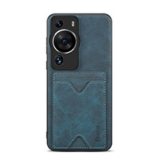 Custodia Lusso Pelle Cover MT4 per Huawei P60 Pro Blu