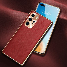 Custodia Lusso Pelle Cover N03 per Huawei P40 Pro Rosso