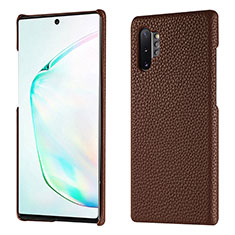 Custodia Lusso Pelle Cover P01 per Samsung Galaxy Note 10 Plus Marrone