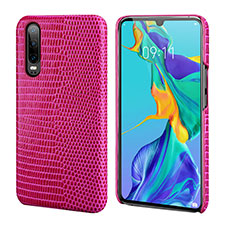 Custodia Lusso Pelle Cover P02 per Huawei P30 Rosa Caldo