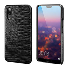 Custodia Lusso Pelle Cover P03 per Huawei P20 Nero