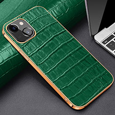 Custodia Lusso Pelle Cover per Apple iPhone 13 Mini Verde