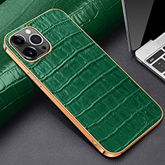 Custodia Lusso Pelle Cover per Apple iPhone 13 Pro Verde