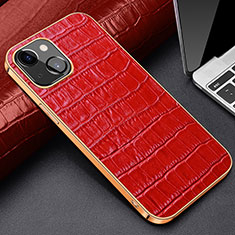 Custodia Lusso Pelle Cover per Apple iPhone 14 Plus Rosso