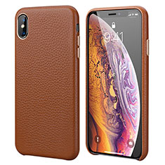 Custodia Lusso Pelle Cover per Apple iPhone XR Marrone