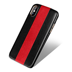 Custodia Lusso Pelle Cover per Apple iPhone Xs Rosso