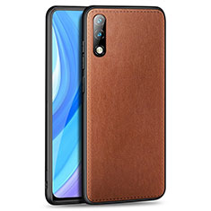 Custodia Lusso Pelle Cover per Huawei Enjoy 10 Marrone