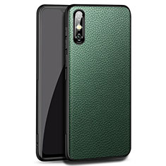 Custodia Lusso Pelle Cover per Huawei Enjoy 10e Verde