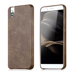 Custodia Lusso Pelle Cover per Huawei Honor 7i shot X Marrone