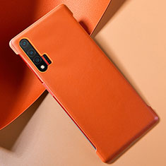 Custodia Lusso Pelle Cover per Huawei Nova 6 Arancione