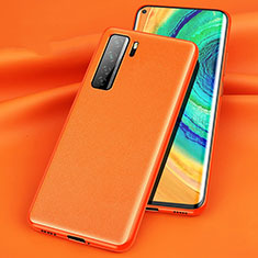 Custodia Lusso Pelle Cover per Huawei Nova 7 SE 5G Arancione